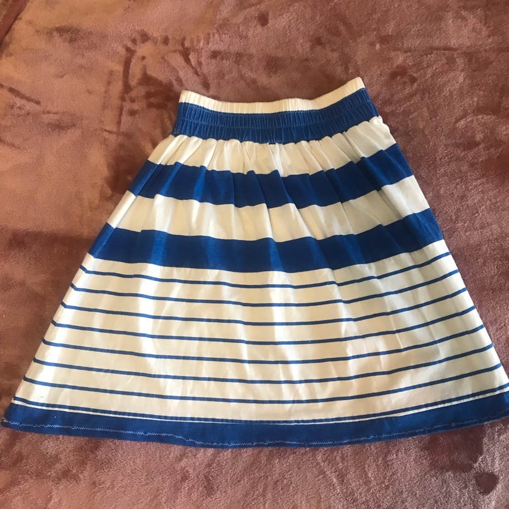 striped blue and white skirt